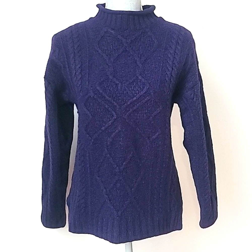 Aran Crafts Purple Crew Neck Sweater